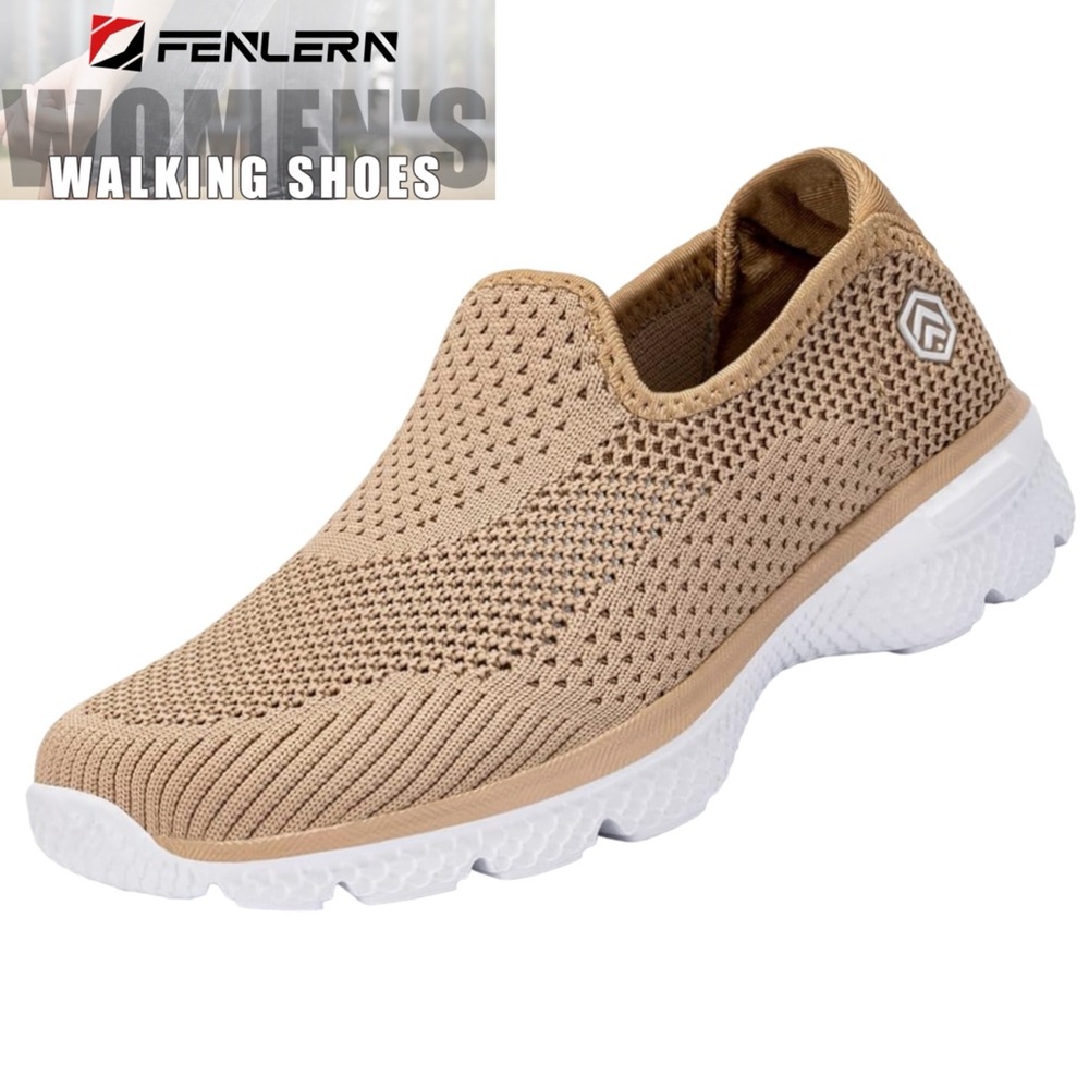 NEW FENLERN Womens Lightweight Mesh Memory Foam Slip Ons Size 7.5W